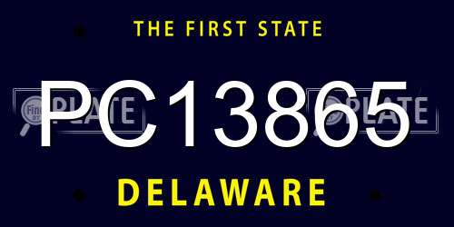 PC13865 Delaware License Plate