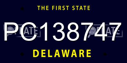PC138747 Delaware License Plate