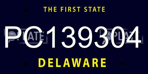 PC139304 Delaware License Plate