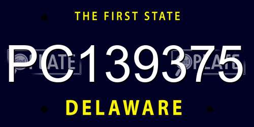 PC139375 Delaware License Plate