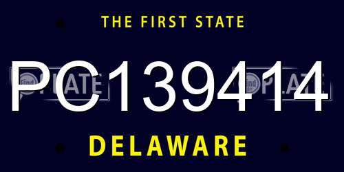 PC139414 Delaware License Plate