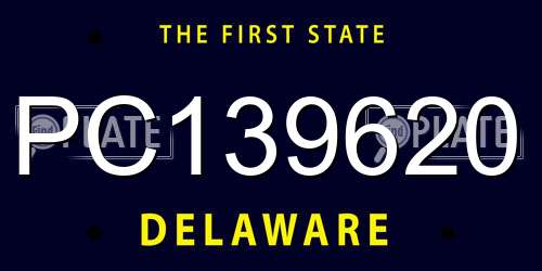 PC139620 Delaware License Plate