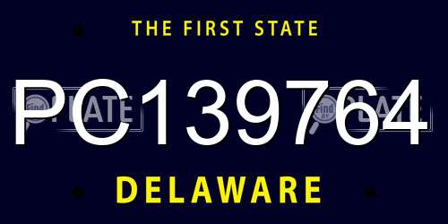 PC139764 Delaware License Plate