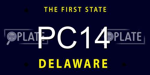 PC14 Delaware License Plate