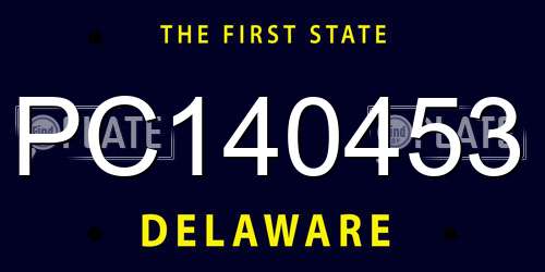 PC140453 Delaware License Plate