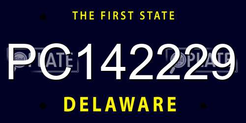 PC142229 Delaware License Plate