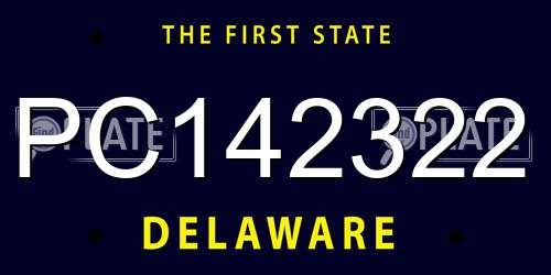 PC142322 Delaware License Plate