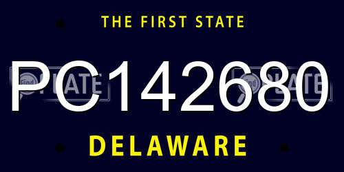 PC142680 Delaware License Plate