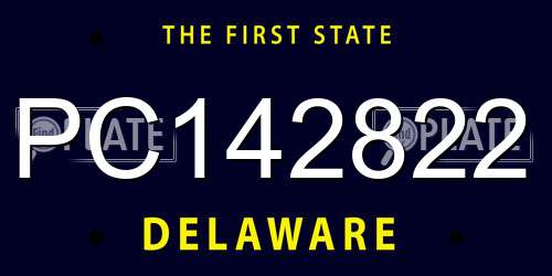 PC142822 Delaware License Plate