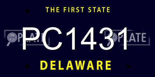 PC1431 Delaware License Plate