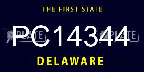PC14344 Delaware License Plate