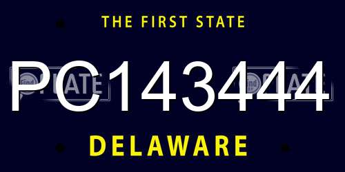 PC143444 Delaware License Plate