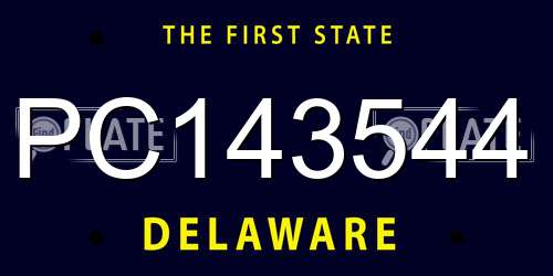 PC143544 Delaware License Plate