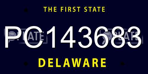 PC143683 Delaware License Plate