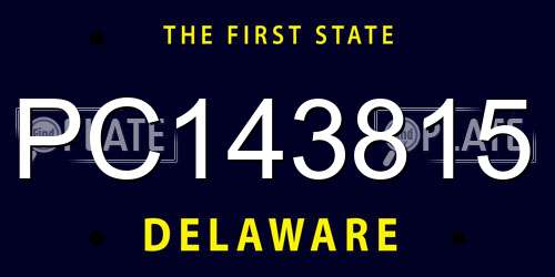 PC143815 Delaware License Plate