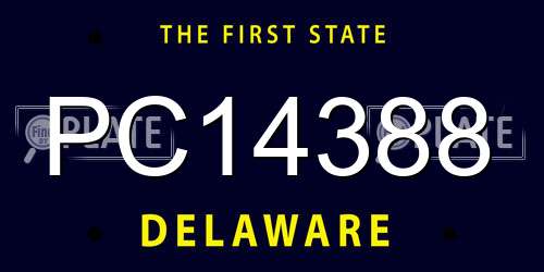 PC14388 Delaware License Plate