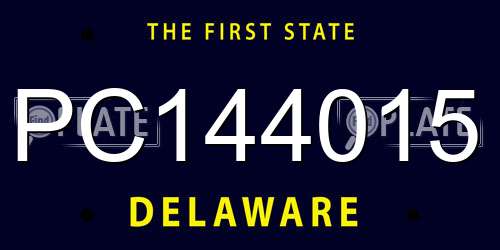 PC144015 Delaware License Plate