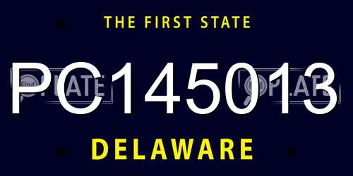 PC145013 Delaware License Plate
