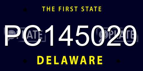 PC145020 Delaware License Plate