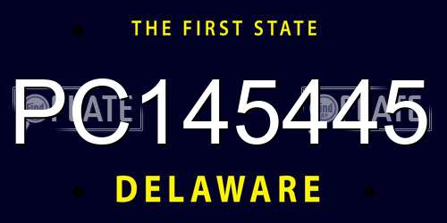 PC145445 Delaware License Plate