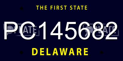 PC145682 Delaware License Plate