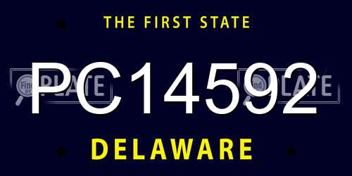 PC14592 Delaware License Plate