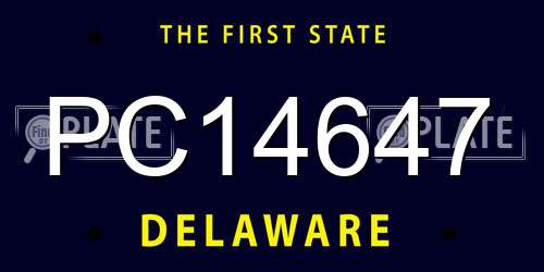 PC14647 Delaware License Plate