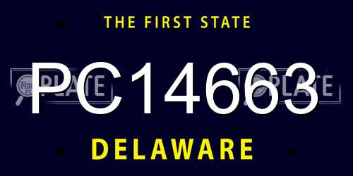PC14663 Delaware License Plate
