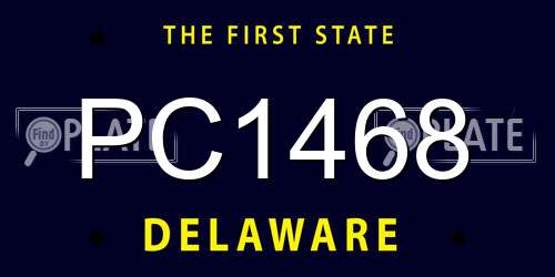 PC1468 Delaware License Plate