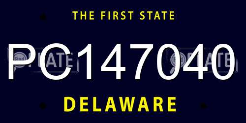 PC147040 Delaware License Plate