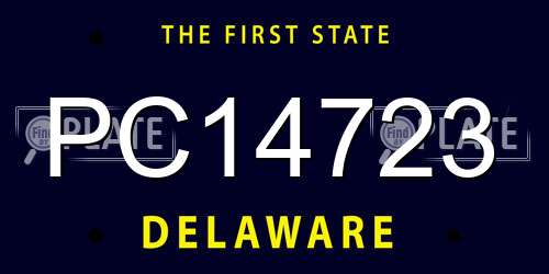 PC14723 Delaware License Plate