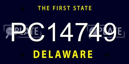 PC14749 Delaware License Plate
