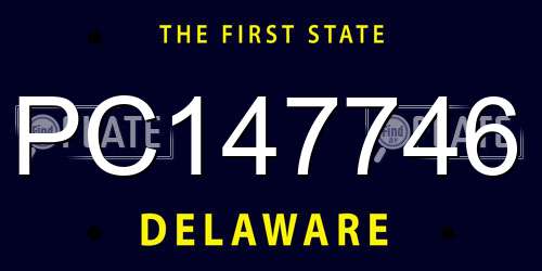 PC147746 Delaware License Plate