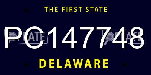 PC147748 Delaware License Plate