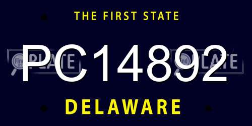 PC14892 Delaware License Plate
