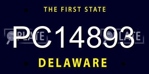 PC14893 Delaware License Plate