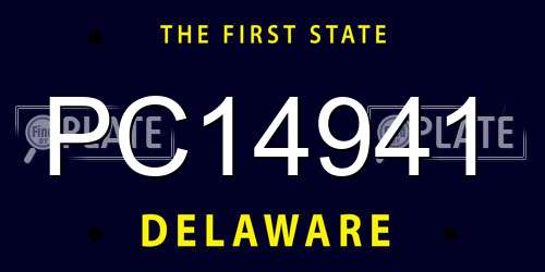 PC14941 Delaware License Plate