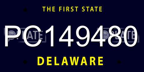 PC149480 Delaware License Plate