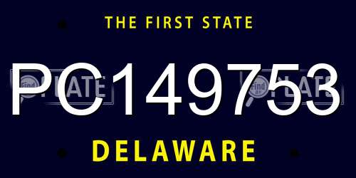 PC149753 Delaware License Plate
