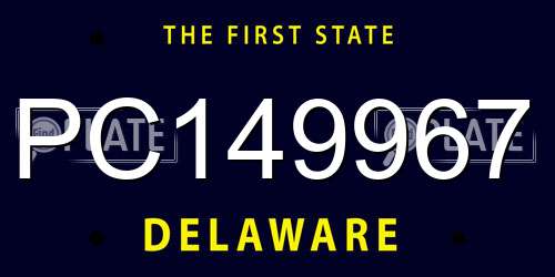 PC149967 Delaware License Plate