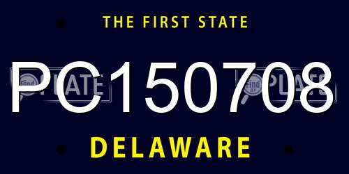 PC150708 Delaware License Plate