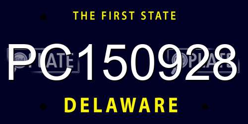 PC150928 Delaware License Plate