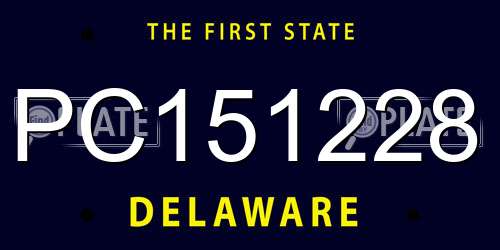 PC151228 Delaware License Plate