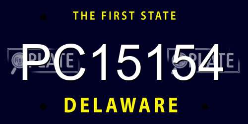PC15154 Delaware License Plate