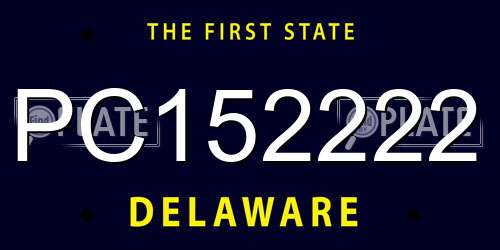 PC152222 Delaware License Plate