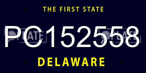 PC152558 Delaware License Plate