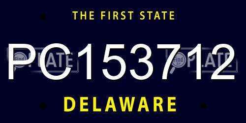 PC153712 Delaware License Plate