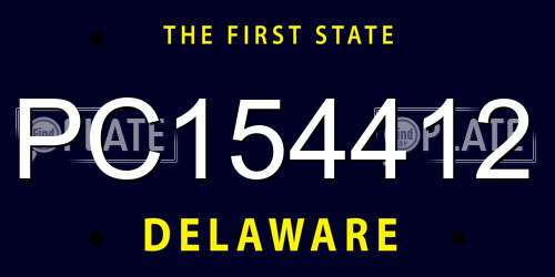 PC154412 Delaware License Plate