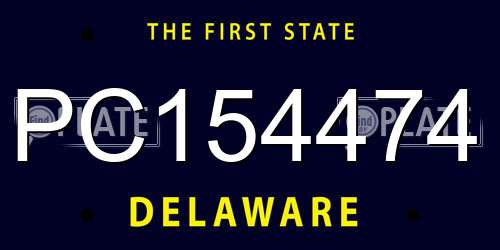 PC154474 Delaware License Plate