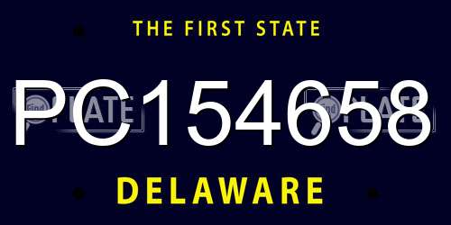 PC154658 Delaware License Plate